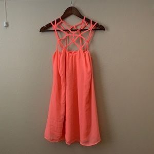 Hot pink strap dress